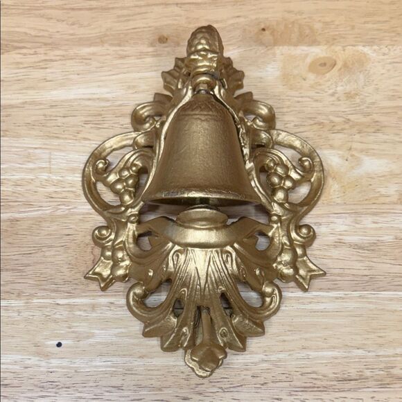 Other - Vintage Cast Iron Elegant Gold Wall Bell Decor